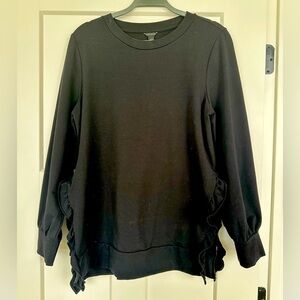 Ann Taylor Sweatshirt with Ruffle Sides. Size L.